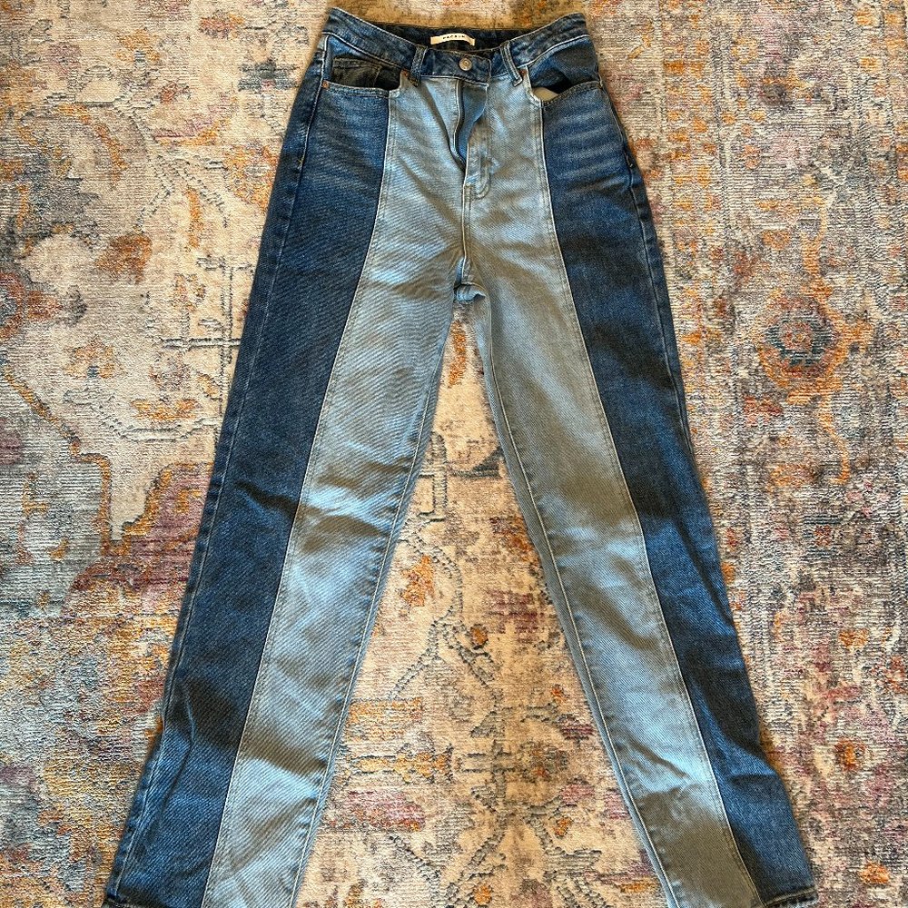 PacSun Two-Toned High Waisted Straight Leg Jean